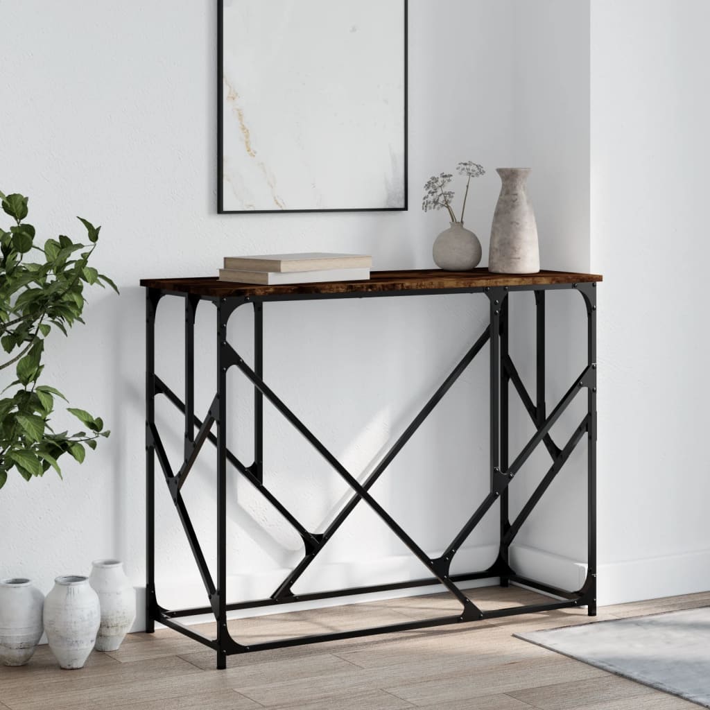 Konsollbord Røkt Eik 100X40X80 Cm Konstruert Tre