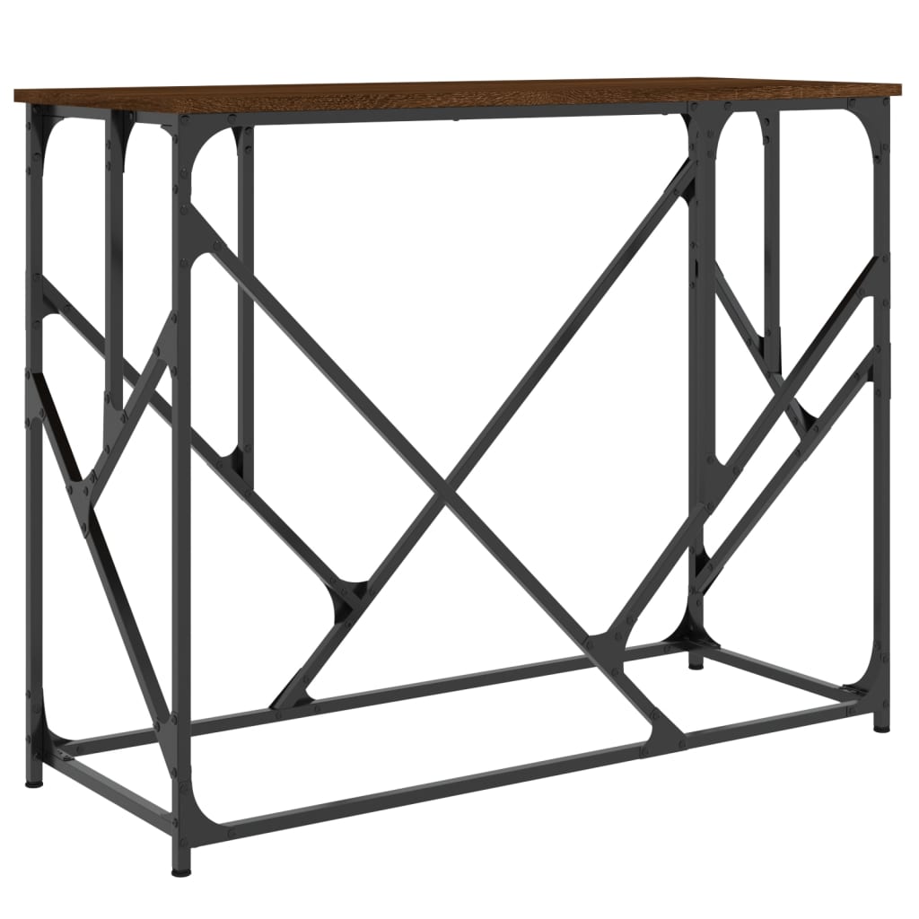 Konsollbord Brun Eik 100X40X80 Cm Konstruert Tre