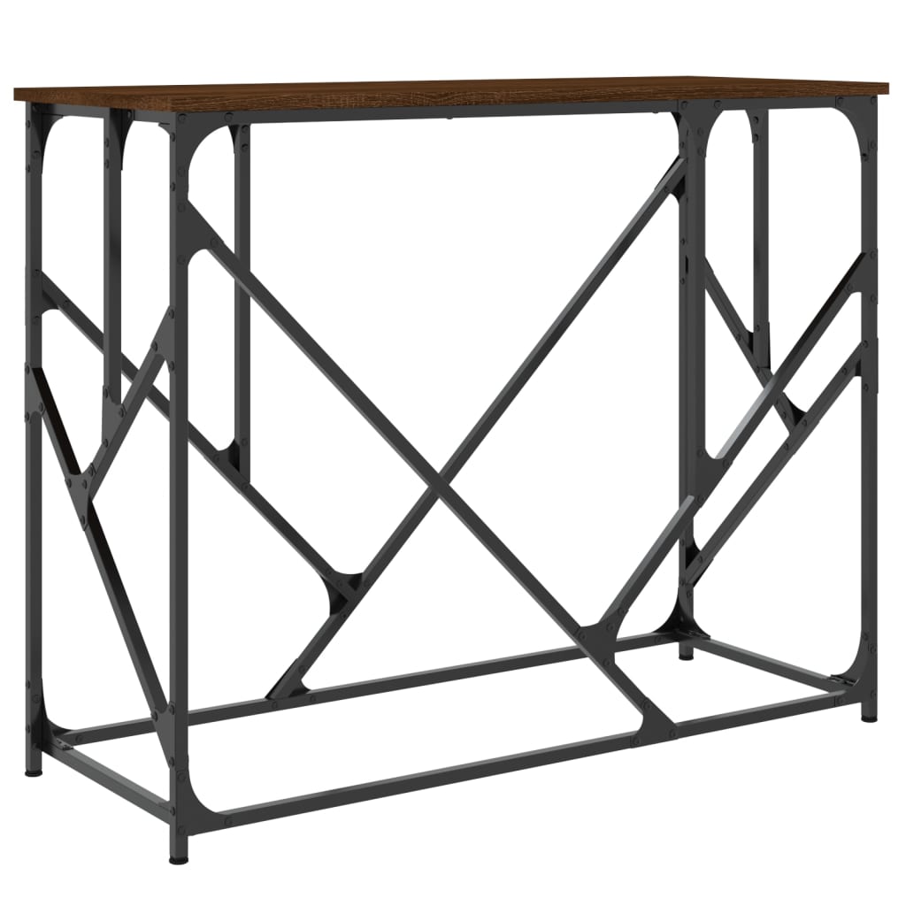 Konsollbord Brun Eik 100X40X80 Cm Konstruert Tre