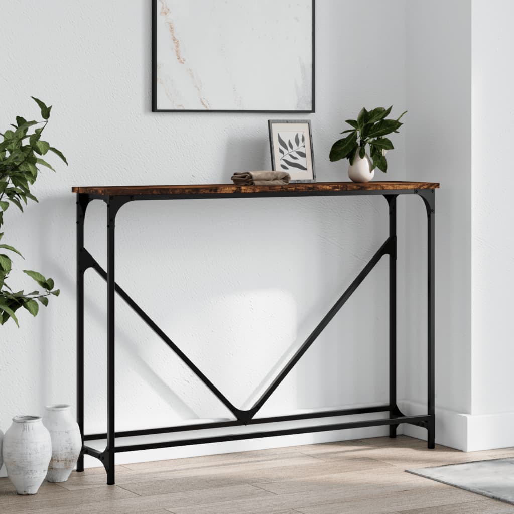 Konsollbord Røkt Eik 102X22,5X75 Cm Konstruert Tre