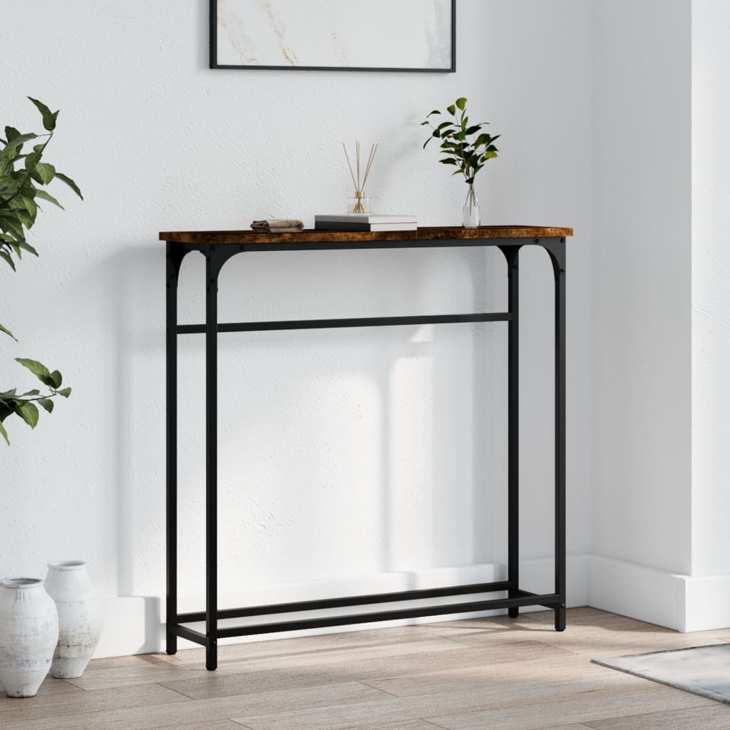 Konsollbord Røkt Eik 75X19,5X75 Cm Konstruert Tre