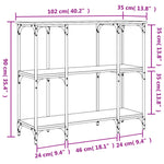 Konsollbord Røkt Eik 102X35X90 Cm Konstruert Tre