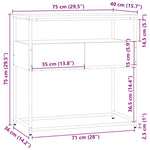 Konsollbord Svart 75X40X75 Cm Konstruert Tre