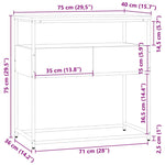 Konsollbord Sonoma Eik 75X40X75 Cm Konstruert Tre