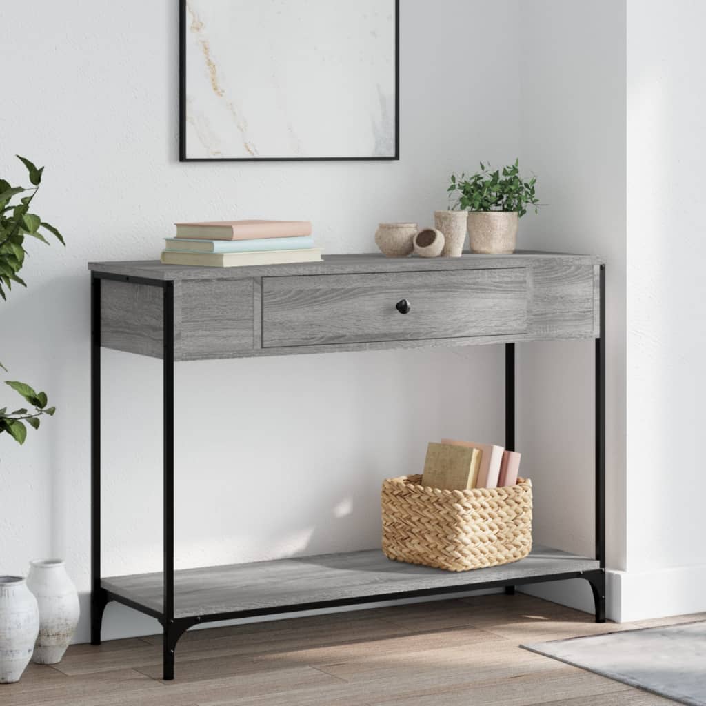 Konsollbord Grå Sonoma 100X34,5X75 Cm Konstruert Tre
