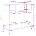 Konsollbord Svart 75X34,5X75 Cm Konstruert Tre