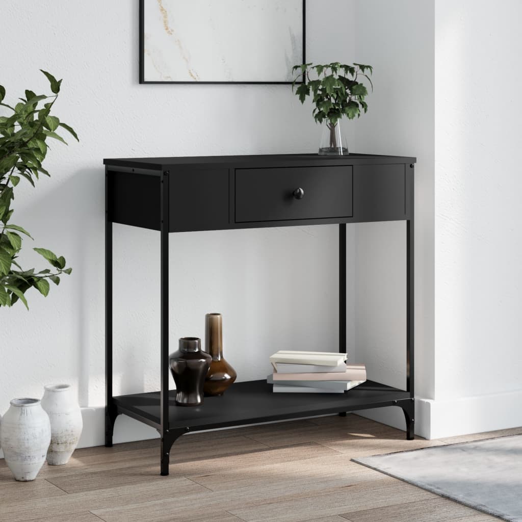 Konsollbord Svart 75X34,5X75 Cm Konstruert Tre