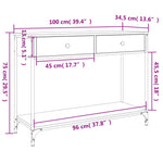 Konsollbord Svart 100X34,5X75 Cm Konstruert Tre