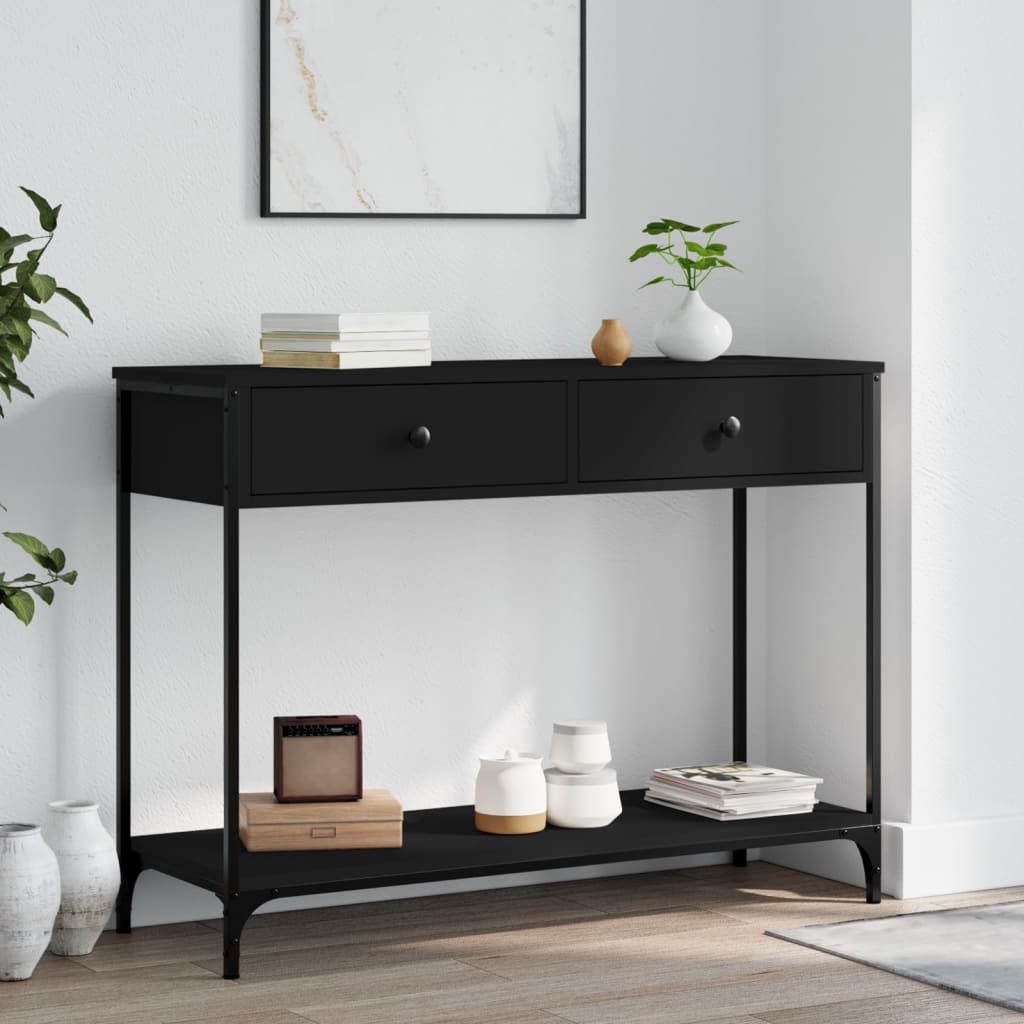 Konsollbord Svart 100X34,5X75 Cm Konstruert Tre