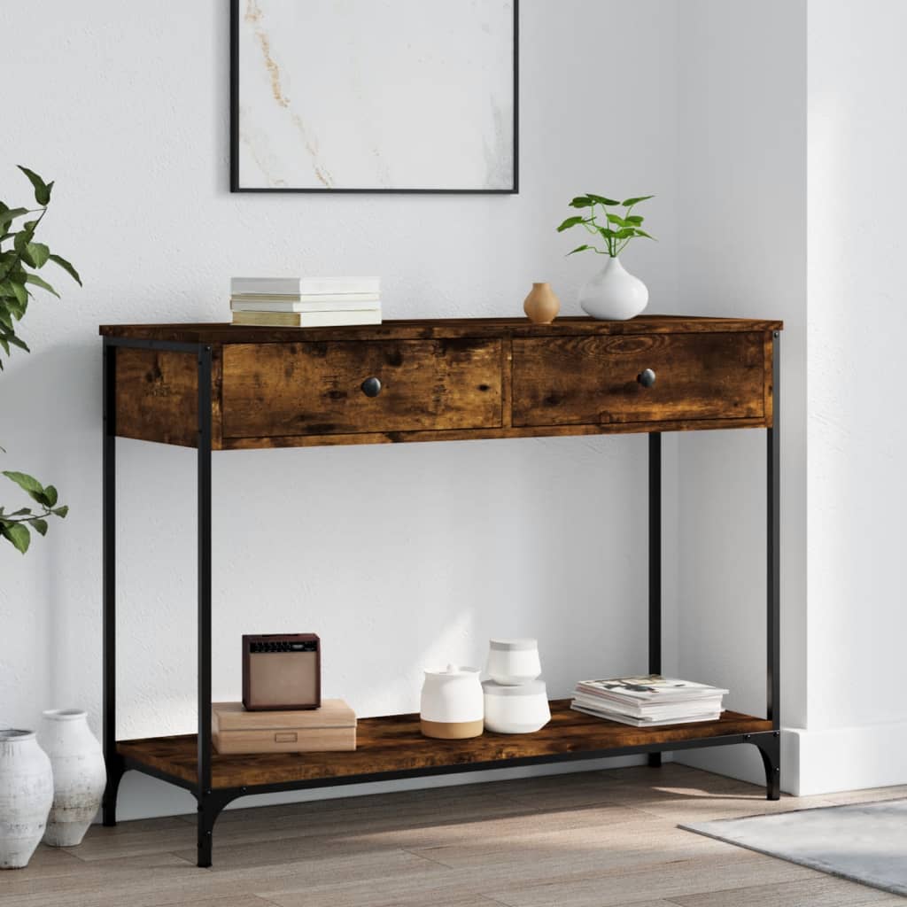 Konsollbord Sonoma Eik 100X34,5X75 Cm Konstruert Tre