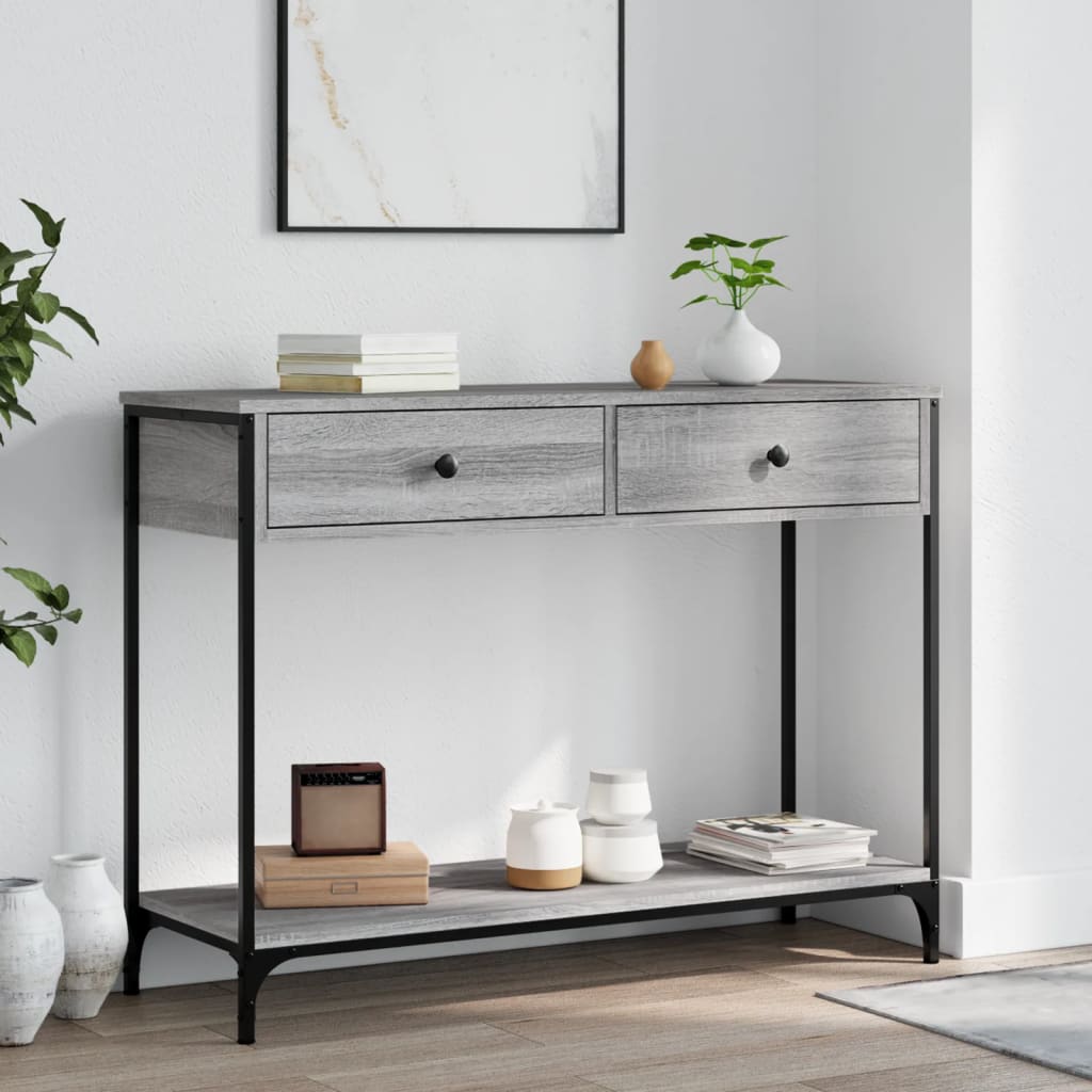 Konsollbord Grå Sonoma 100X34,5X75 Cm Konstruert Tre