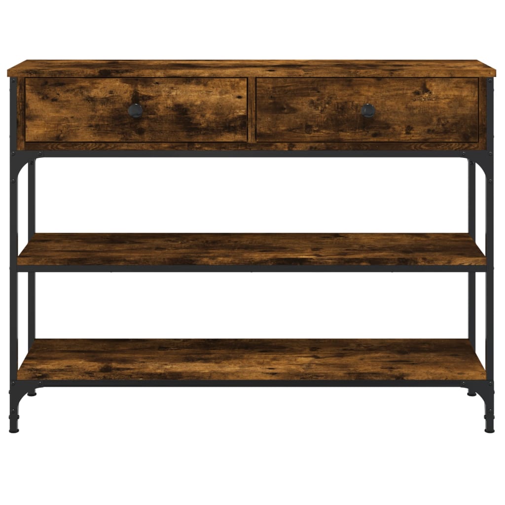 Konsollbord Røkt Eik 100X25X75 Cm Konstruert Tre