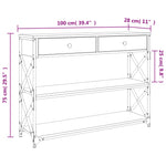 Konsollbord Svart 100X28X75 Cm Konstruert Tre