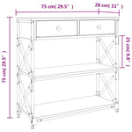 Konsollbord Sonoma Eik 75X28X75 Cm Konstruert Tre