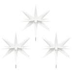 Julelys Med Plugger Og Led 3 Stk Foldbar Hvit 35 Cm