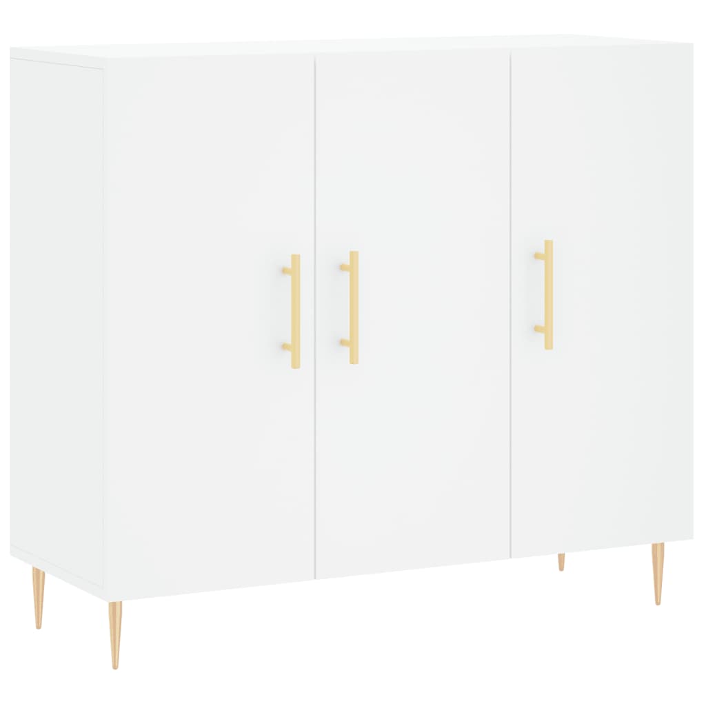 Skjenk Hvit 90X34X80 Cm Konstruert Tre