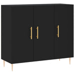Skjenk Svart 90X34X80 Cm Konstruert Tre