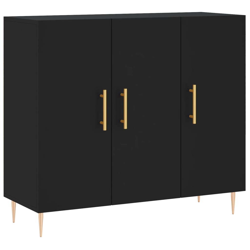 Skjenk Svart 90X34X80 Cm Konstruert Tre
