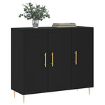Skjenk Svart 90X34X80 Cm Konstruert Tre