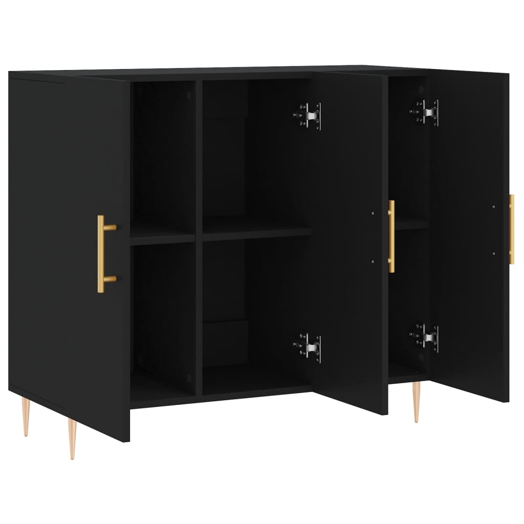 Skjenk Svart 90X34X80 Cm Konstruert Tre