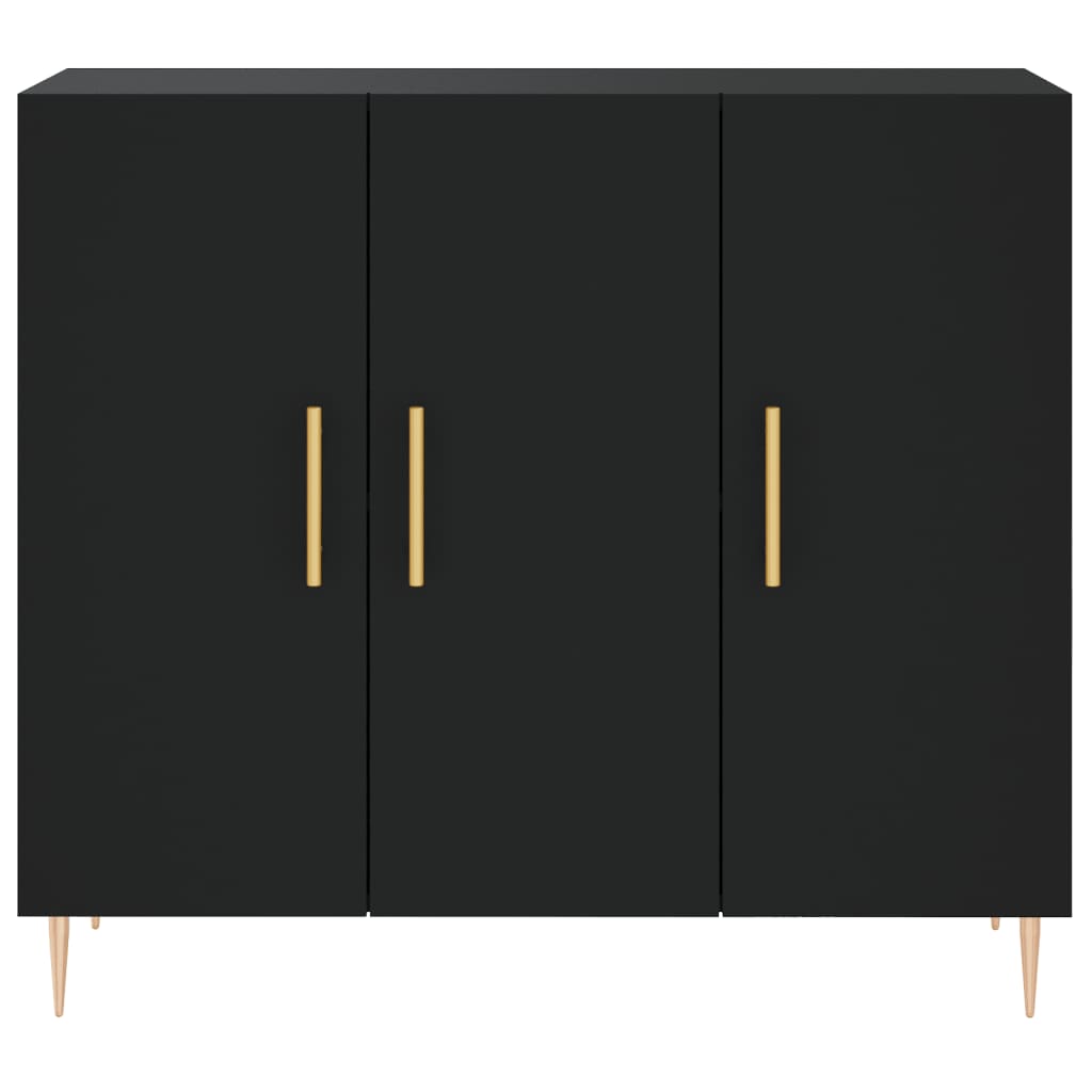 Skjenk Svart 90X34X80 Cm Konstruert Tre