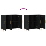 Skjenk Svart 90X34X80 Cm Konstruert Tre