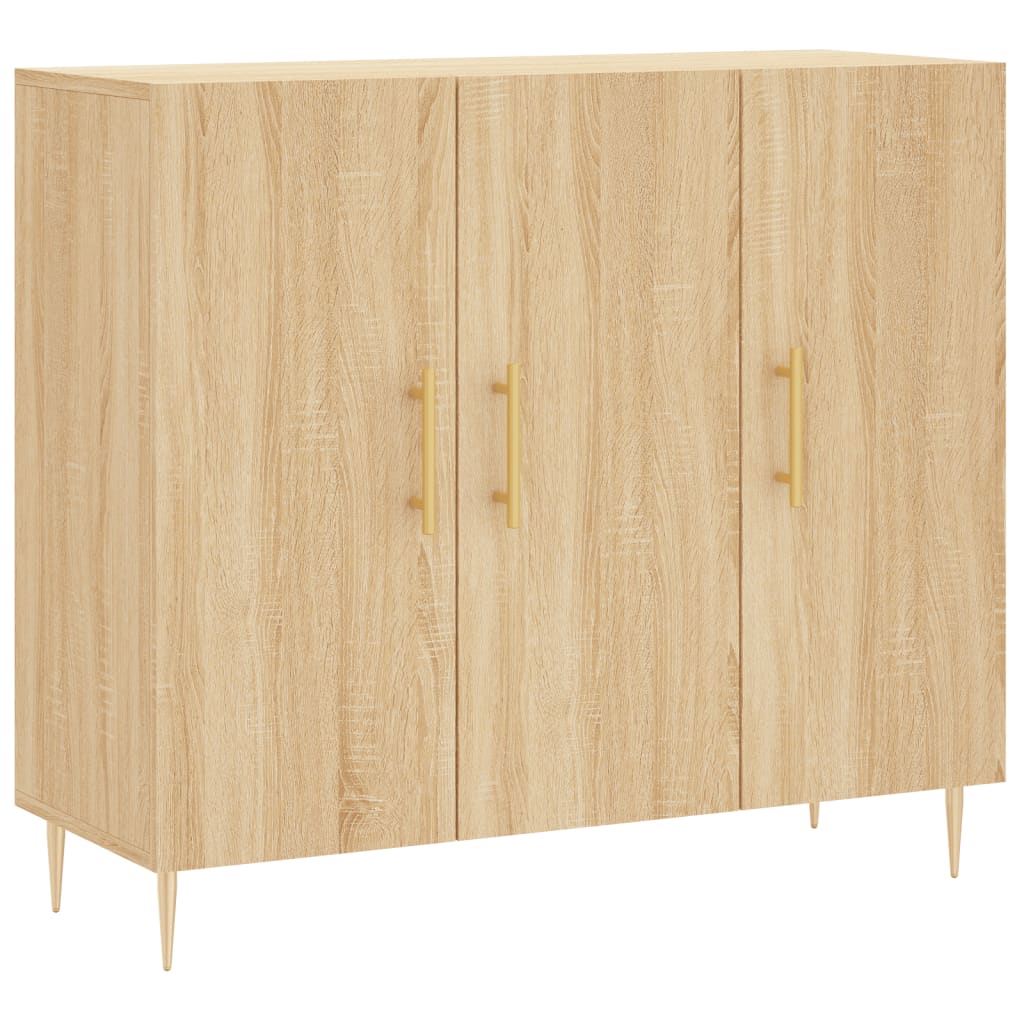 Skjenk Sonoma Eik 90X34X80 Cm Konstruert Tre