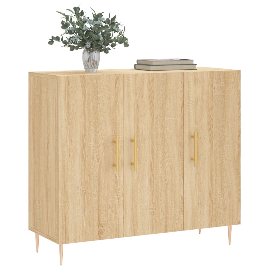 Skjenk Sonoma Eik 90X34X80 Cm Konstruert Tre