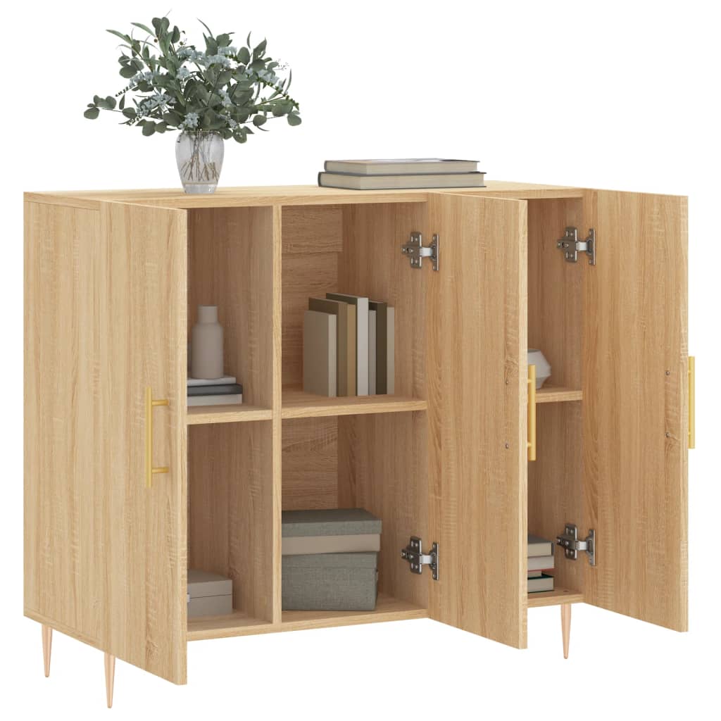 Skjenk Sonoma Eik 90X34X80 Cm Konstruert Tre