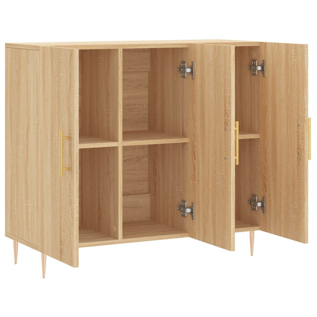 Skjenk Sonoma Eik 90X34X80 Cm Konstruert Tre