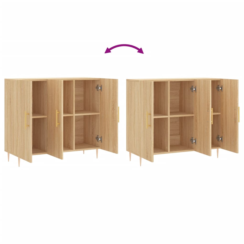 Skjenk Sonoma Eik 90X34X80 Cm Konstruert Tre