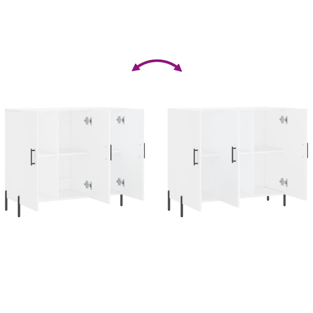 Skjenk Hvit 90X34X80 Cm Konstruert Tre