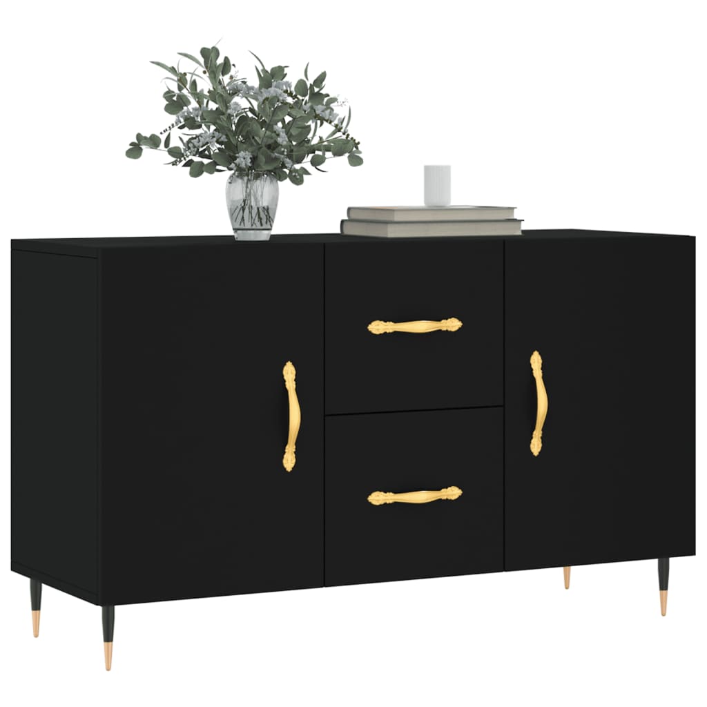 Skjenk Svart 100X36X60 Cm Konstruert Tre