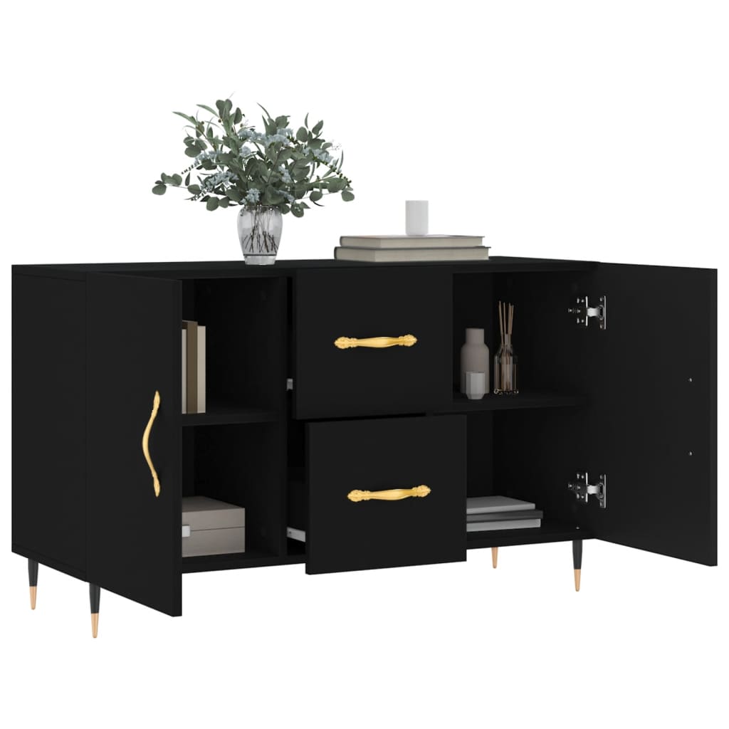 Skjenk Svart 100X36X60 Cm Konstruert Tre