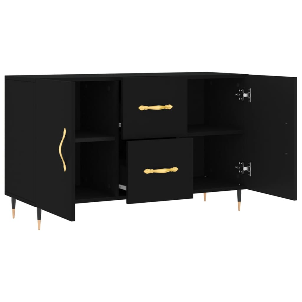 Skjenk Svart 100X36X60 Cm Konstruert Tre