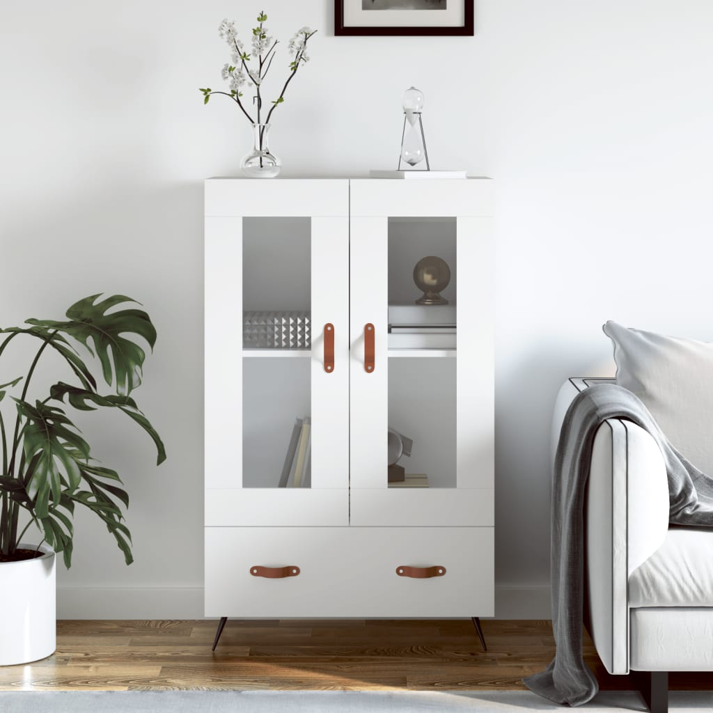 Highboard Hvit 69,5X31X115 Cm Konstruert Tre