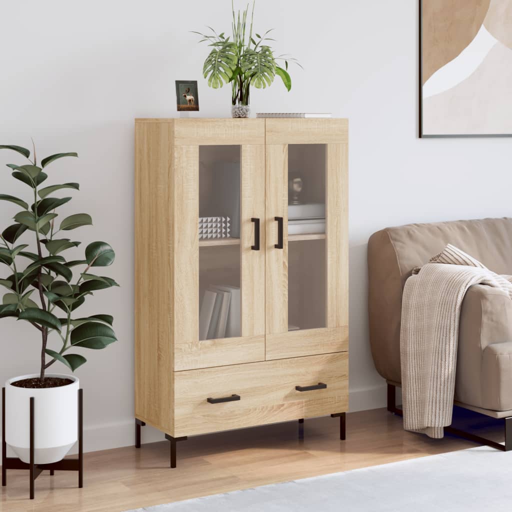 Highboard Sonoma Eik 69,5X31X115 Cm Konstruert Tre