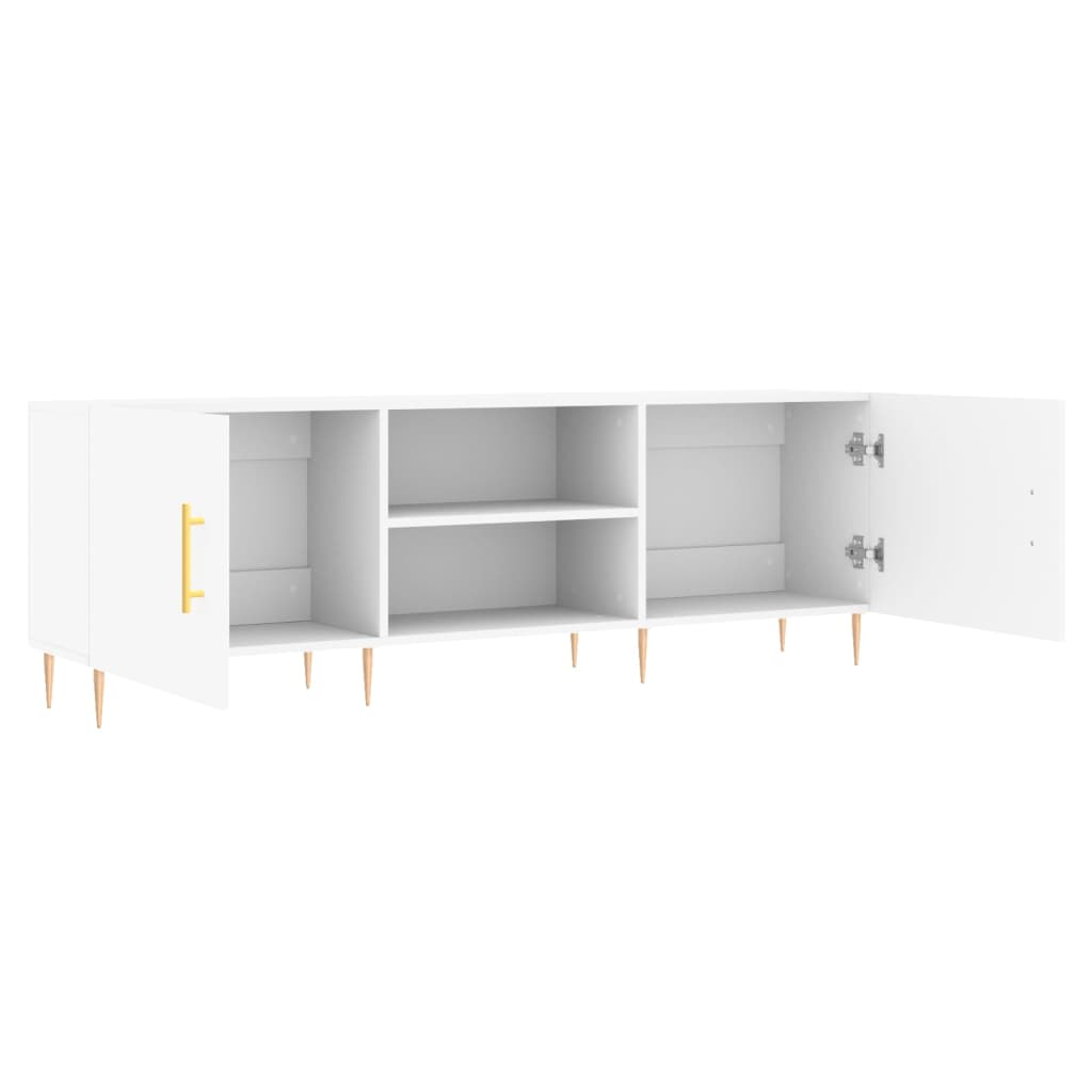 Tv-Benk Hvit 150X30X50 Cm Konstruert Tre