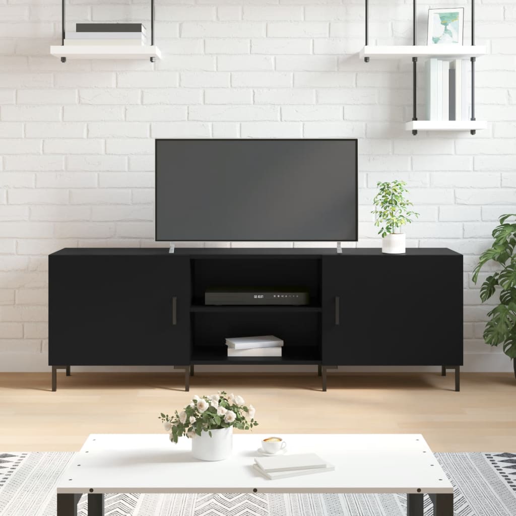 Tv-Benk Svart 150X30X50 Cm Konstruert Tre