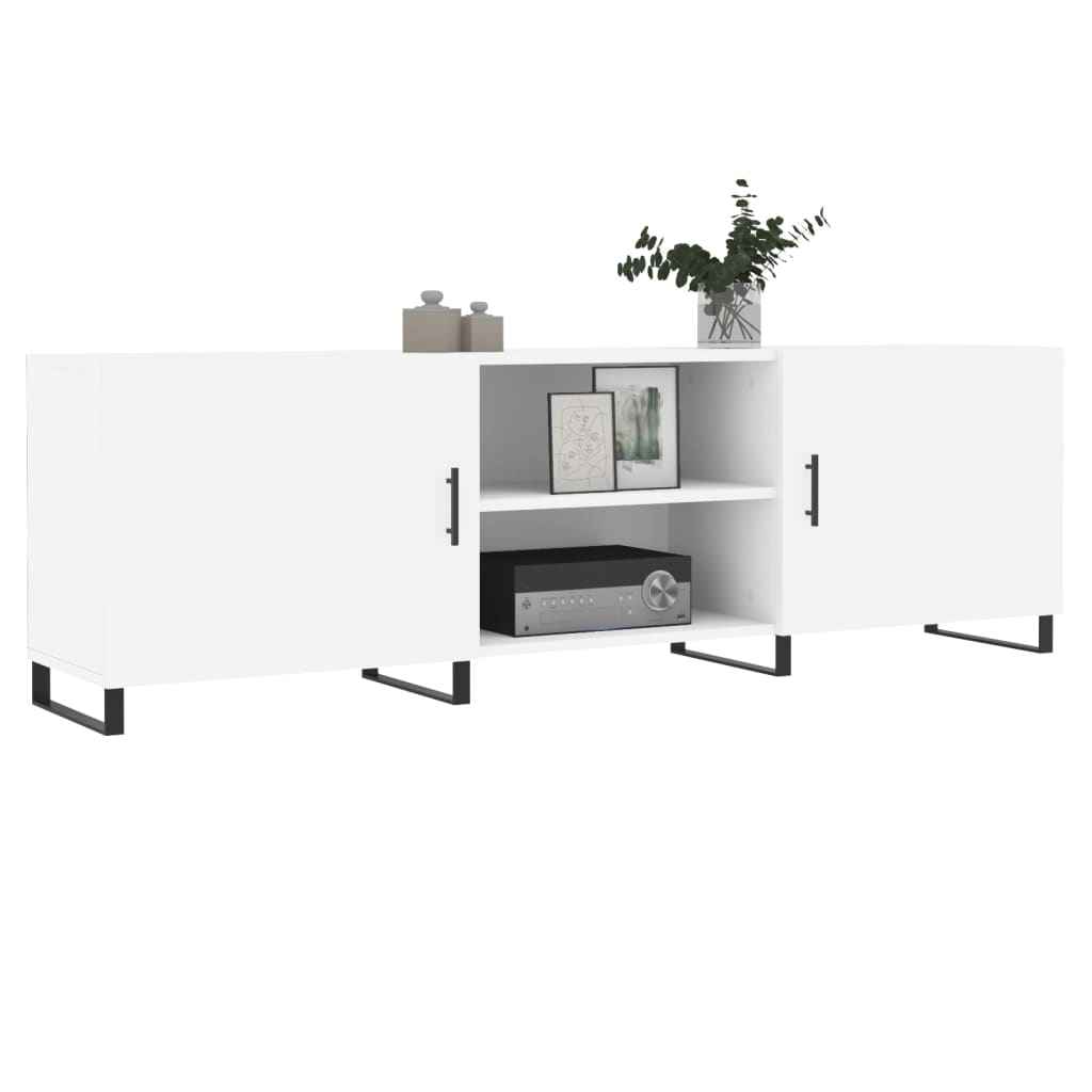 Tv-Benk Hvit 150X30X50 Cm Konstruert Tre