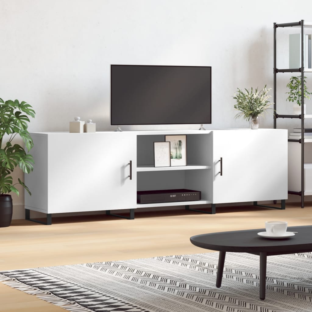 Tv-Benk Hvit 150X30X50 Cm Konstruert Tre