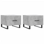 Salongbord 2 Stk Betonggrå 50X50X40 Cm Konstruert Tre