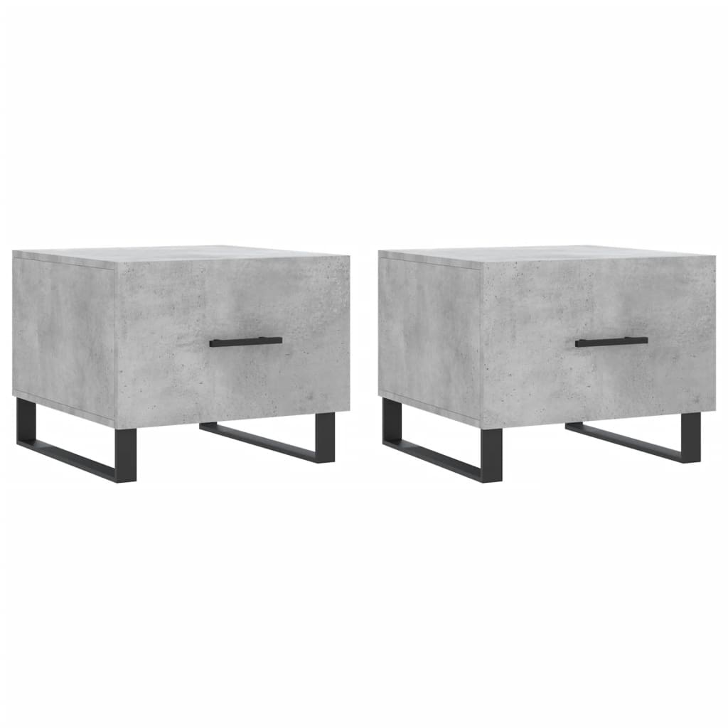 Salongbord 2 Stk Betonggrå 50X50X40 Cm Konstruert Tre