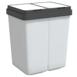 Dobbel Søppelbøtte Hvit 2X25 L