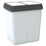 Dobbel Søppelbøtte Hvit 2X25 L