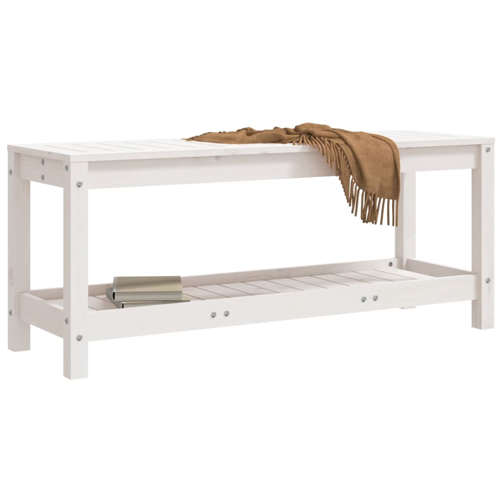 Hagebenk Hvit 108X35X45 Cm Heltre Furu