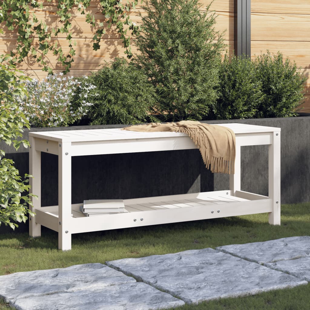 Hagebenk Hvit 108X35X45 Cm Heltre Furu