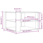 Salongbord Røkt Eik 59,5X59,5X40 Cm Konstruert Tre