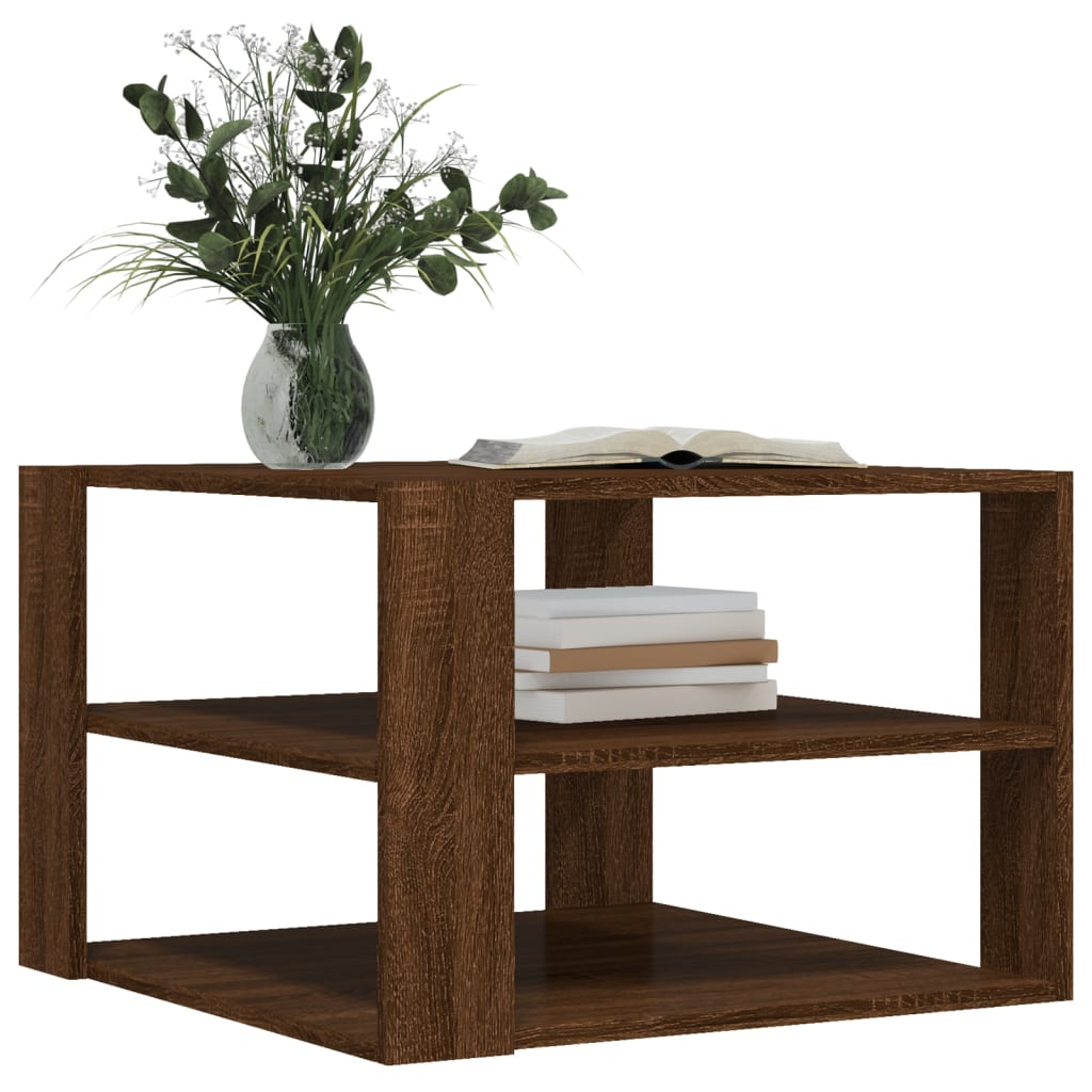 Salongbord Brun Eik 59,5X59,5X40 Cm Konstruert Tre