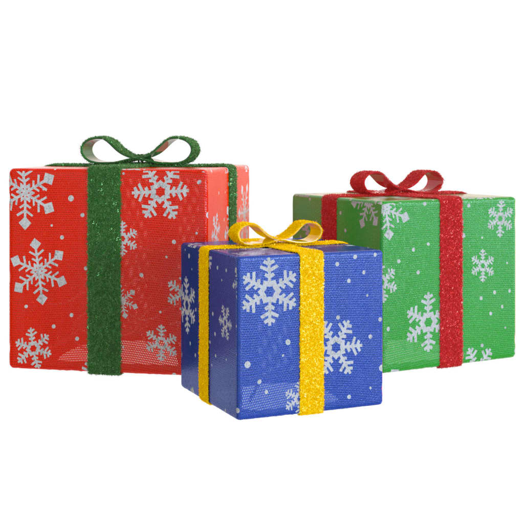 Opplyste Julegaver 3 Stk 64 Lysdioder Varm Hvit